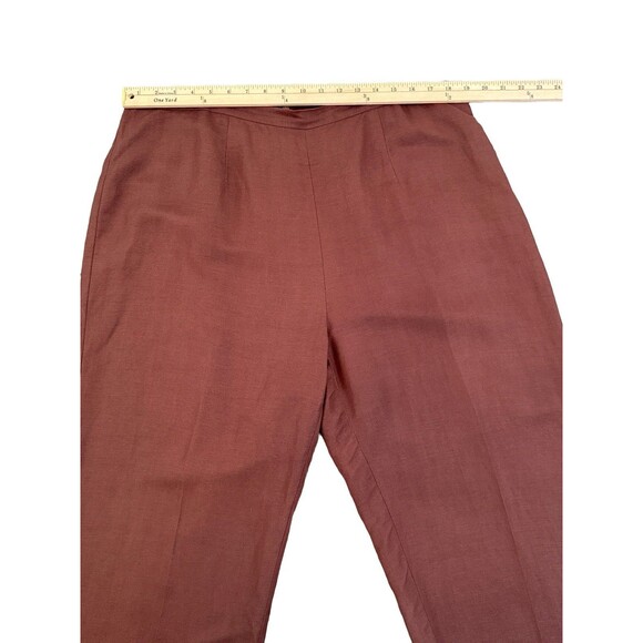 Coldwater Creek Women’s Plus W18 Linen Blend Pants Brown Straight Leg High Rise - Picture 4 of 8